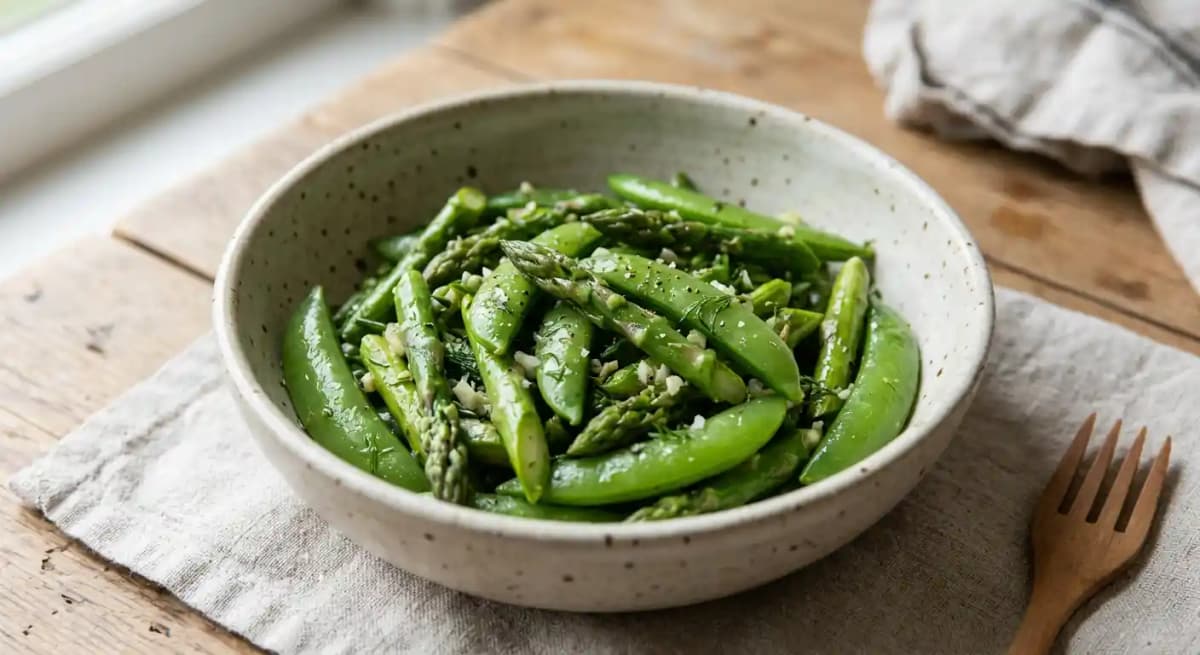 ASPARAGUS & SUGAR SNAP PEAS*
