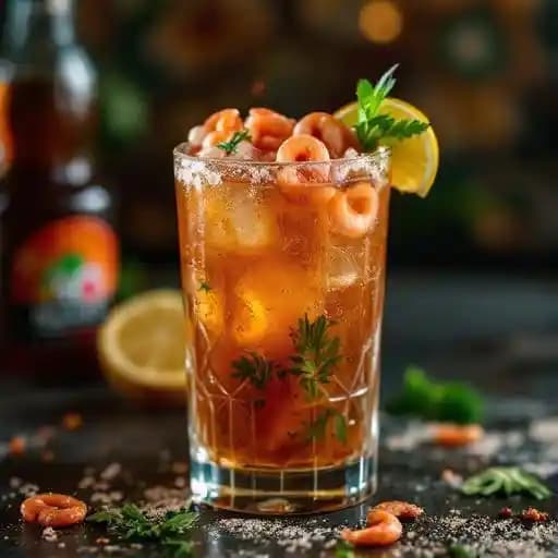 Michelada con camarones