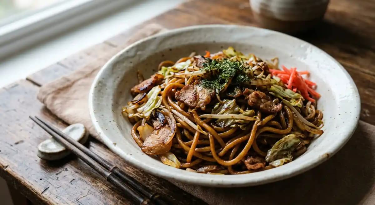 Japanese-style yakisoba noodles