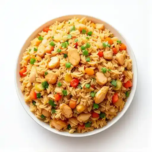 Chicken Fried Rice recipe served on a plate, by Best Wok Chicken Fried Rice recipe served on a plate, by Best Wok