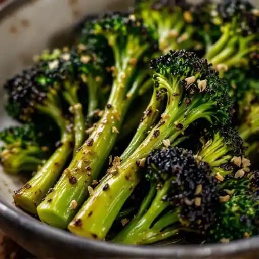 CHARRED BROCCOLINI recipe served on a plate, by Ooh De Lally CHARRED BROCCOLINI recipe served on a plate, by Ooh De Lally