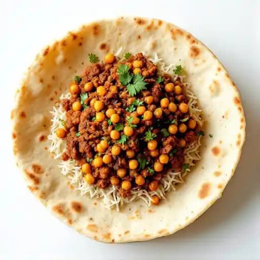 Kheema Chole recipe served on a plate, by The Oven Kheema Chole recipe served on a plate, by The Oven