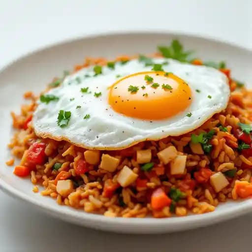 Kimchi Fried Rice recipe served on a plate, by Gen Korean BBQ House Kimchi Fried Rice recipe served on a plate, by Gen Korean BBQ House