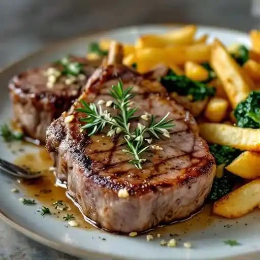 Lamb Chops recipe served on a plate, by BOOTS & BONES Lamb Chops recipe served on a plate, by BOOTS & BONES