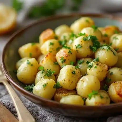 Crispy Potatoes Gnocchi Creamy Pesto