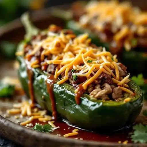 Chile Poblano Relleno recipe served on a plate, by Hacienda Chile Poblano Relleno recipe served on a plate, by Hacienda