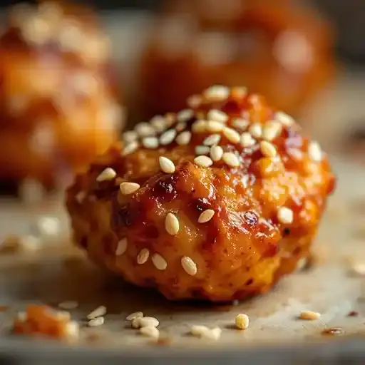 Korean Chicken Bites recipe served on a plate, by Sixty-Six Acres Korean Chicken Bites recipe served on a plate, by Sixty-Six Acres
