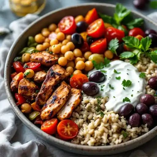 Mediterranean Bowl recipe served on a plate, by JOEY Rideau Mediterranean Bowl recipe served on a plate, by JOEY Rideau