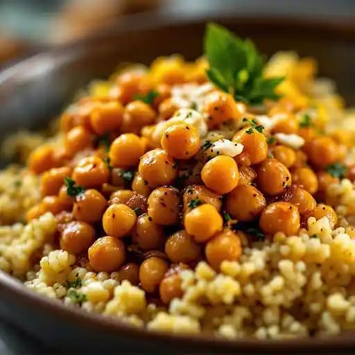 Chickpea tagine recipe served on a plate, by Redd Chickpea tagine recipe served on a plate, by Redd