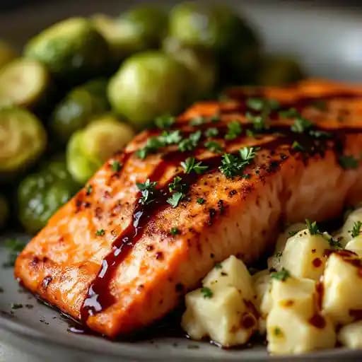 Crispy Seared Salmon recipe served on a plate, by Bar Virgile Crispy Seared Salmon recipe served on a plate, by Bar Virgile