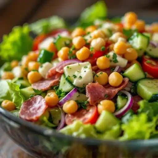 Chopped Salad recipe served on a plate, by Blackbird Wood Fire Pizza Chopped Salad recipe served on a plate, by Blackbird Wood Fire Pizza