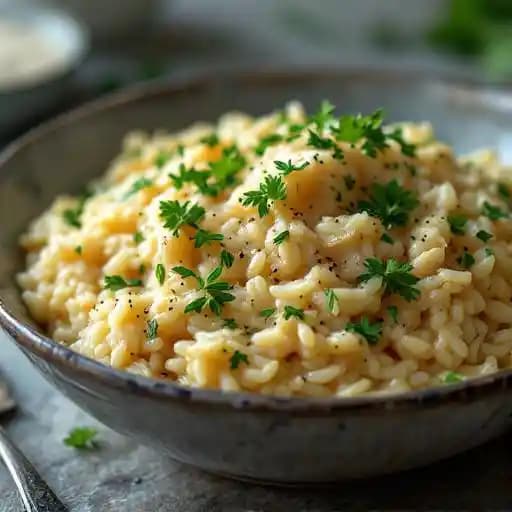 Parmesan Risotto recipe served on a plate, by Skies 322 Parmesan Risotto recipe served on a plate, by Skies 322