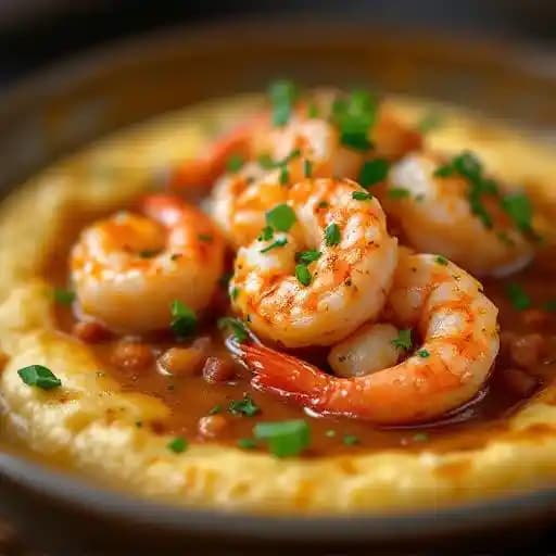 Shrimp & Grits recipe served on a plate, by Darryl's Wood Fired Grill Shrimp & Grits recipe served on a plate, by Darryl's Wood Fired Grill