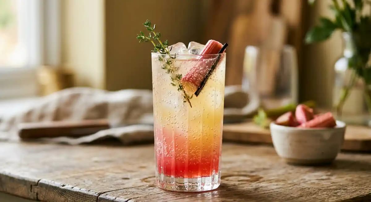 Rhubarb & custard spritz