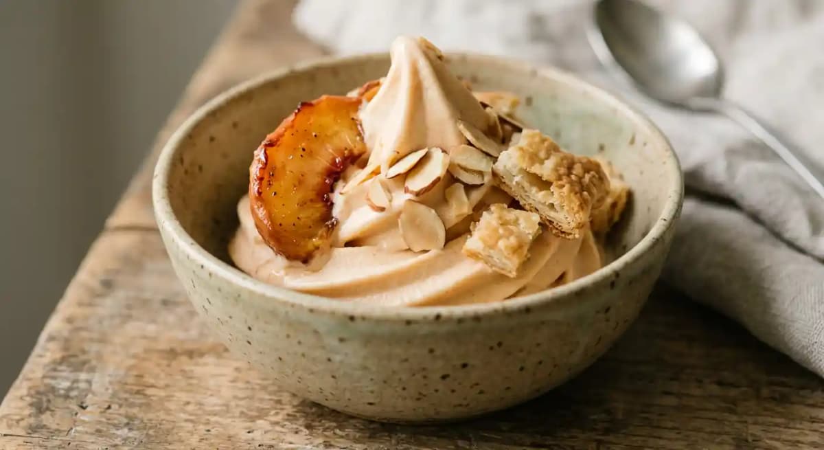 Peach cobbler soft serve