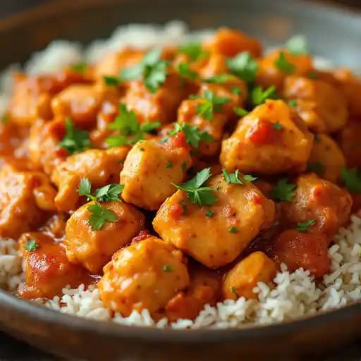 BUTTER CHICKEN recipe served on a plate, by Curry Leaf BUTTER CHICKEN recipe served on a plate, by Curry Leaf