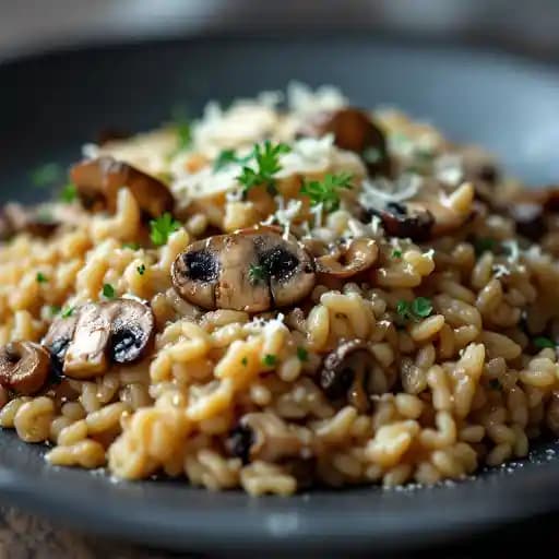Mushroom Risotto recipe served on a plate, by Sears Fine Food Mushroom Risotto recipe served on a plate, by Sears Fine Food