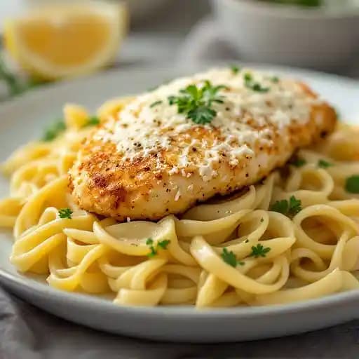 Mozzarella Crusted Chicken Di Limone recipe served on a plate, by Giuseppe's Bar & Grille Henderson Mozzarella Crusted Chicken Di Limone recipe served on a plate, by Giuseppe's Bar & Grille Henderson