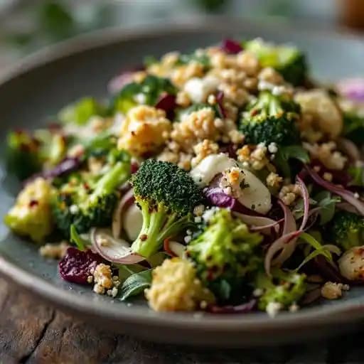 Charred Broccoli Caesar recipe served on a plate, by Bluebird Barbecue Charred Broccoli Caesar recipe served on a plate, by Bluebird Barbecue