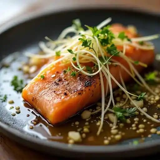 tea cured steward island king salmon crudo
