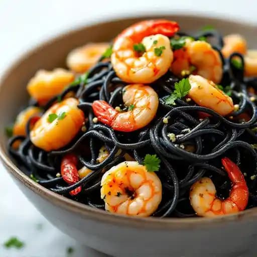 bigoli nero frutti di mare, uni butter