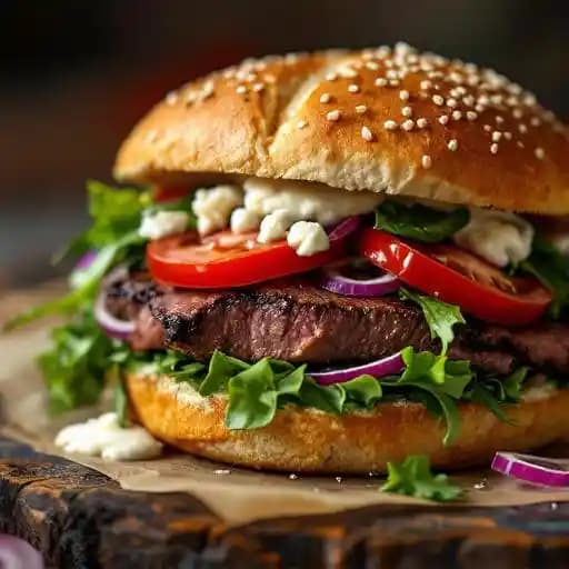 Steak Sandwich recipe served on a plate, by Moxies Orleans Restaurant Steak Sandwich recipe served on a plate, by Moxies Orleans Restaurant