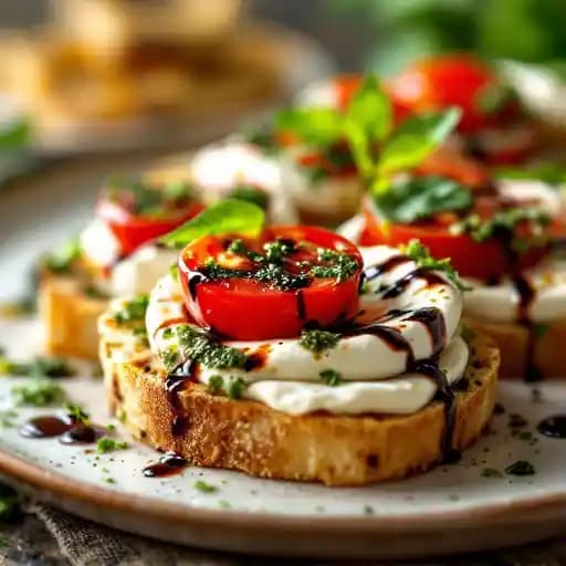 Summer Caprese (V) recipe served on a plate, by Graydon's Crossing Summer Caprese (V) recipe served on a plate, by Graydon's Crossing