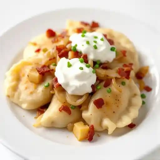 Pierogies recipe served on a plate, by Capital Ale House Pierogies recipe served on a plate, by Capital Ale House