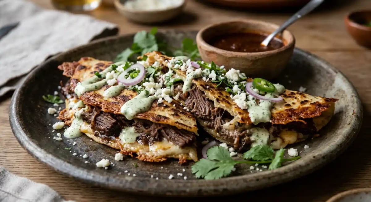 Crispy Barbacoa Quesadilla