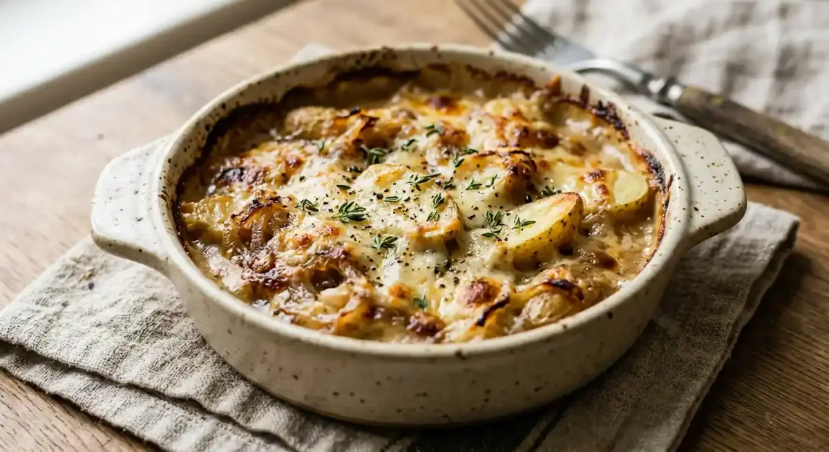 Fingerling Potato & French Onion Gratin