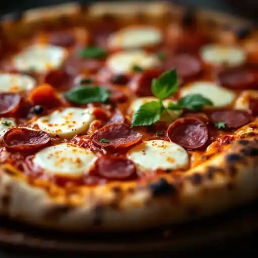 Rustica Pizza recipe served on a plate, by La Cucina Rustica Pizza recipe served on a plate, by La Cucina