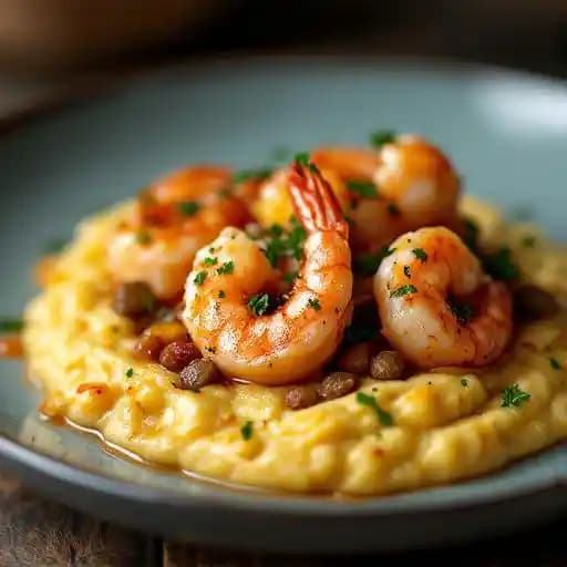 Shrimp & Grits recipe served on a plate, by A P Suggins Bar & Grill Shrimp & Grits recipe served on a plate, by A P Suggins Bar & Grill
