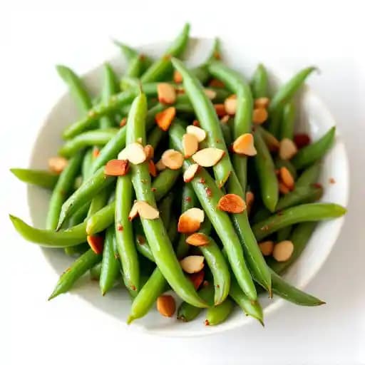 Green Beans recipe served on a plate, by Emporium Kitchen & Wine Market Green Beans recipe served on a plate, by Emporium Kitchen & Wine Market