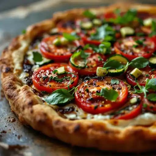 Tomato Pie recipe served on a plate, by Corner Kitchen Tomato Pie recipe served on a plate, by Corner Kitchen