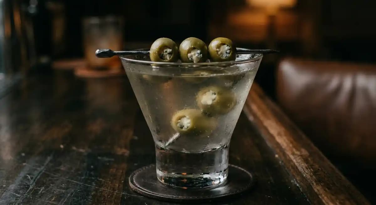 THE DIRTY TITO recipe served in a glass, by 131 MAIN Restaurant THE DIRTY TITO recipe served in a glass, by 131 MAIN Restaurant
