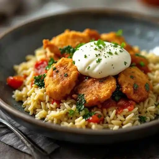 BURRATA RISOTTO recipe served on a plate, by Gemelli BURRATA RISOTTO recipe served on a plate, by Gemelli