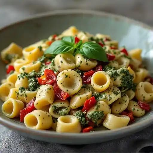 Cavatelli Pesto recipe served on a plate, by Salvatori's Fort Wayne Southwest Cavatelli Pesto recipe served on a plate, by Salvatori's Fort Wayne Southwest
