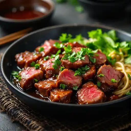 Beef Yakiniku BENTO recipe served on a plate, by Koo’s Bento & Bowl Beef Yakiniku BENTO recipe served on a plate, by Koo’s Bento & Bowl