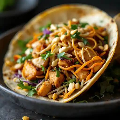 Thai Peanut recipe served on a plate, by Med Grill Thai Peanut recipe served on a plate, by Med Grill