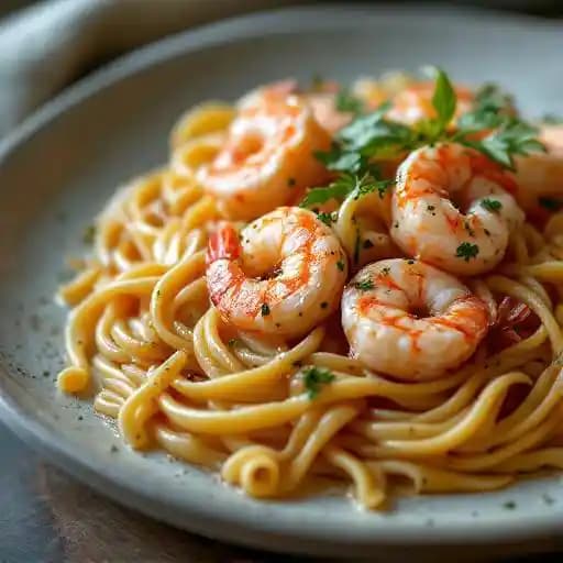 Penne Alla Vodka with Shrimp recipe served on a plate, by First and Last Tavern Hartford Penne Alla Vodka with Shrimp recipe served on a plate, by First and Last Tavern Hartford
