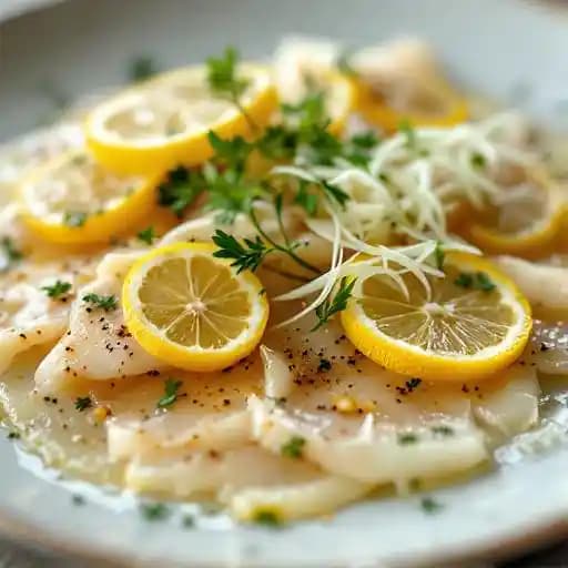 Wild Seabass Carpaccio with Sicilian Lemon and Fennel