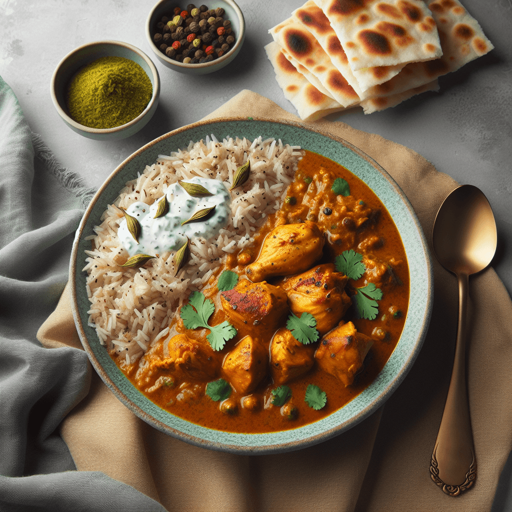 South Indian Chicken Curry recipe served on a plate, by Earls Kitchen + Bar - Victoria South Indian Chicken Curry recipe served on a plate, by Earls Kitchen + Bar - Victoria