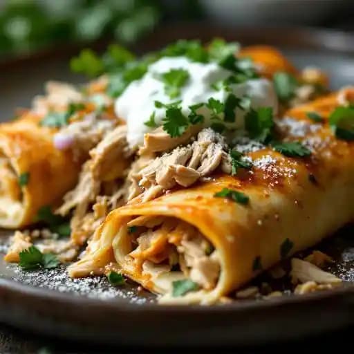 Chicken Enchiladas recipe served on a plate, by Rj Mexican Cuisine Chicken Enchiladas recipe served on a plate, by Rj Mexican Cuisine