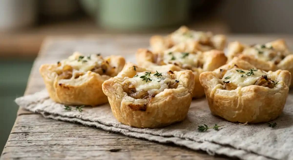 French Onion Pastry Puffs