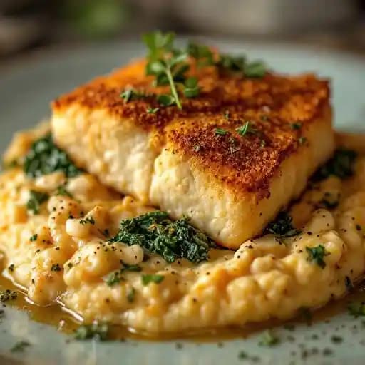 Cornbread Dusted Redfish recipe served on a plate, by Char Restaurant Cornbread Dusted Redfish recipe served on a plate, by Char Restaurant