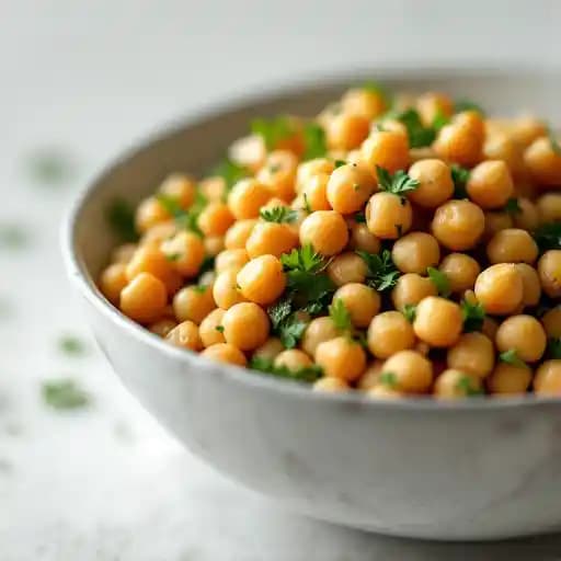 Chickpea Salad recipe served on a plate, by Aurora Mediterranean Restaurant Chickpea Salad recipe served on a plate, by Aurora Mediterranean Restaurant