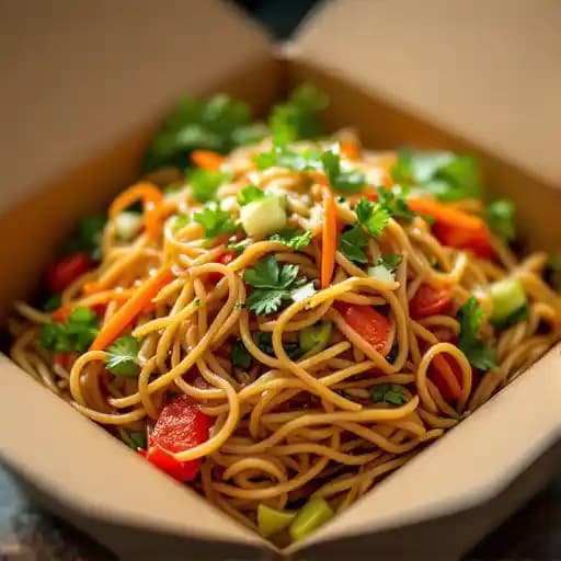 Chilled Soba Noodle Salad recipe served on a plate, by Joe Muer Seafood Chilled Soba Noodle Salad recipe served on a plate, by Joe Muer Seafood