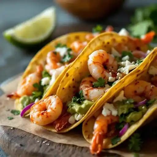 SHRIMP TACOS recipe served on a plate, by Phoenix City Grille SHRIMP TACOS recipe served on a plate, by Phoenix City Grille
