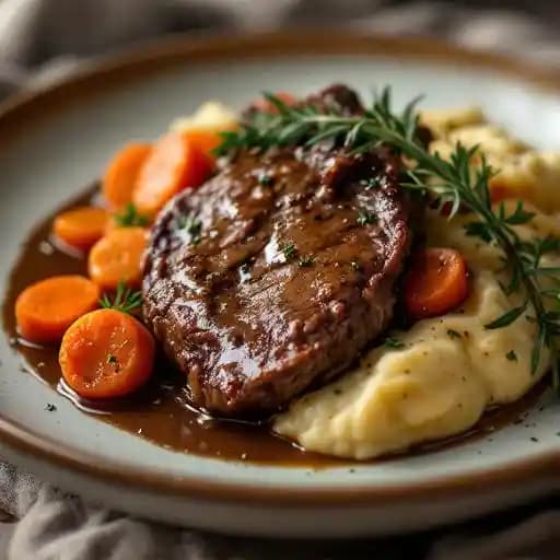 Slow-Braised Lamb Shank recipe served on a plate, by Aba Nashville Slow-Braised Lamb Shank recipe served on a plate, by Aba Nashville