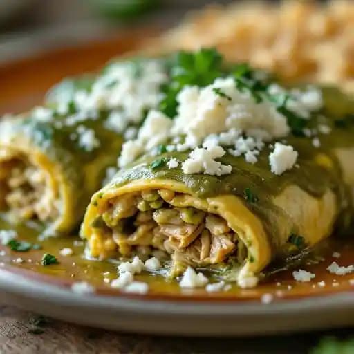 Enchiladas Verdes recipe served on a plate, by Taqueria El Cuñado Abierto Todos Los Dias Enchiladas Verdes recipe served on a plate, by Taqueria El Cuñado Abierto Todos Los Dias